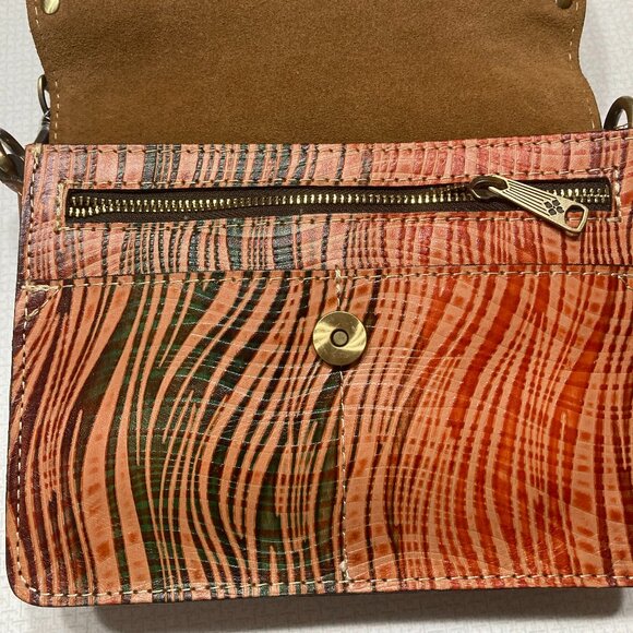 NWT Patricia Nash Hermosa Leather Crossbody in Wavy Stripes and Studs - Picture 8 of 12